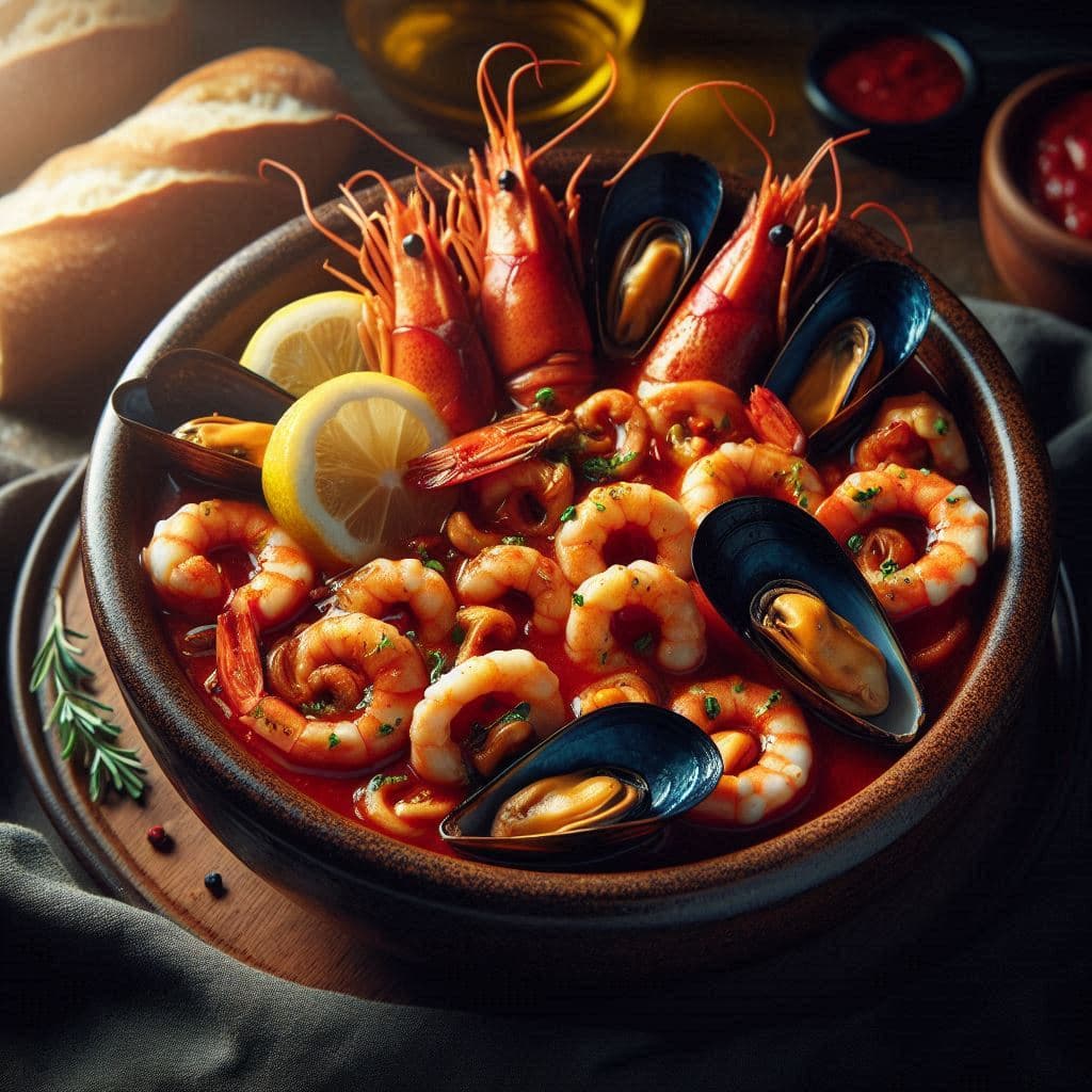 Морепродукты в томатном соусе по-южноитальянски