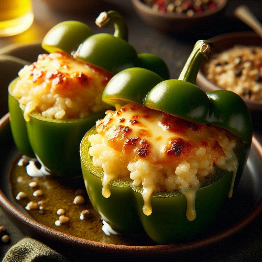 Перцы, фаршированные цветной капустой и сыром