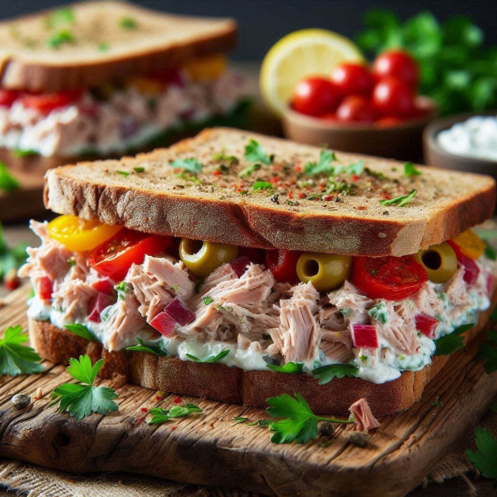Сэндвич с тунцом и орегано