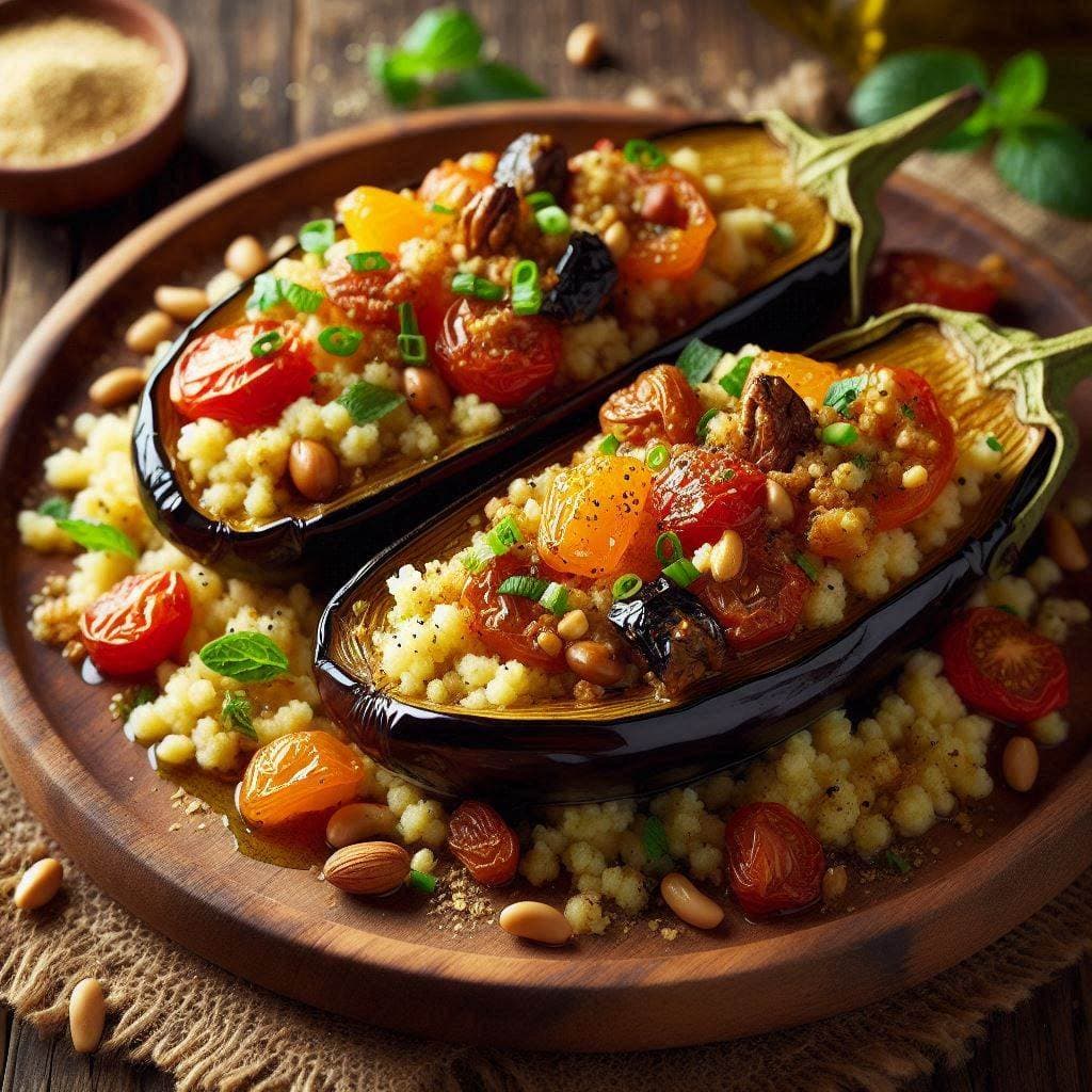 Запечённые баклажаны с начинкой из кус-куса