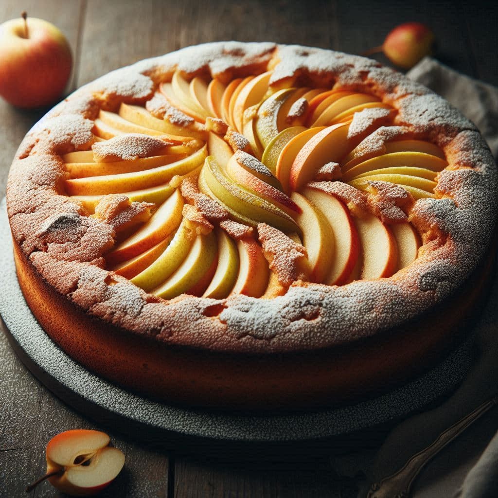 Торт с яблоками и грушами